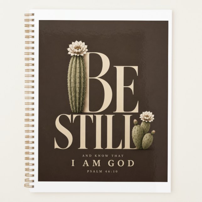 SEI STILL | Psalm 46:10 Planer | Walnuss (Vorderseite)