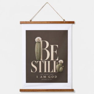 SEI STILL   Psalm 46:10   Walnuss Wandteppich Mit Holzrahmen
