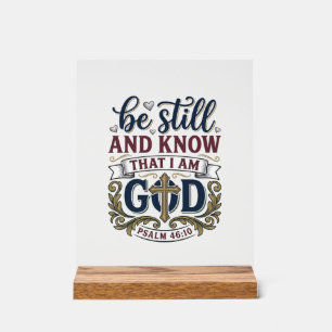 Sei Still Und Erkenne Christlicher Psalm 460 Shirt Acrylschild