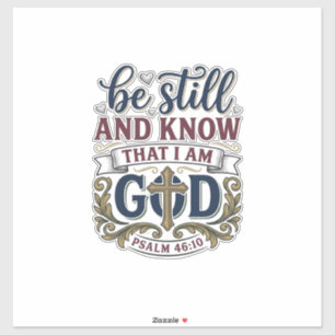 Sei Still Und Erkenne Christlicher Psalm 460 Shirt Aufkleber