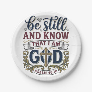 Sei Still Und Erkenne Christliches Psalm 460 Shirt Pappteller