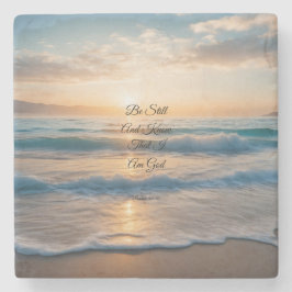 "Sei still und weißt, dass ich Gott bin" Sonnenauf Steinuntersetzer