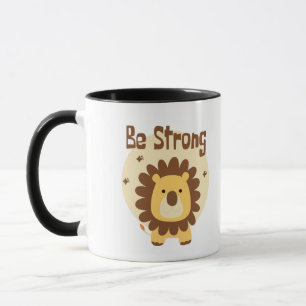 Sei Strong Kawaii Funny Niedlich Lion Yellow and B Tasse