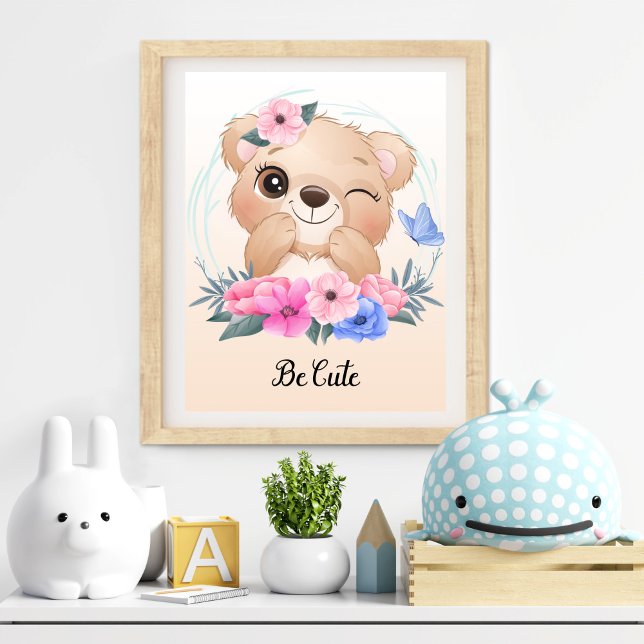 Sei Süße Tier Kinderzimmer Wall Art Fotodruck (Be Cute Animal Nursery Wall Art)