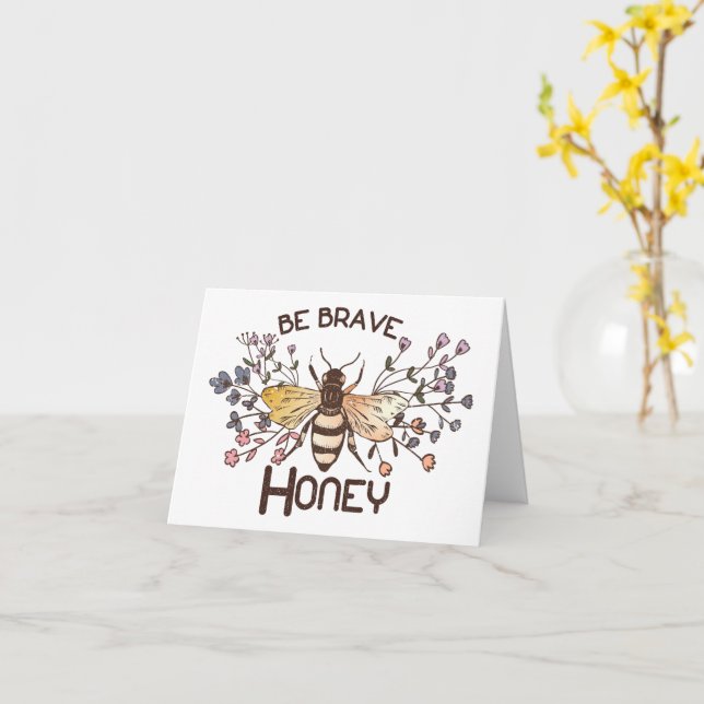 Sei tapfer Honey Bee Karte (Gelbe Blume)