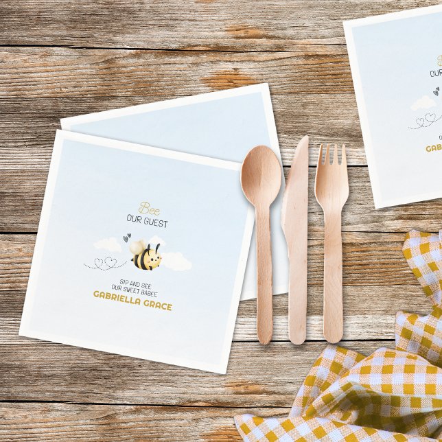 Sei unser Gast - Sip and See  Serviette (Bee Theme Sip and See Napkin )