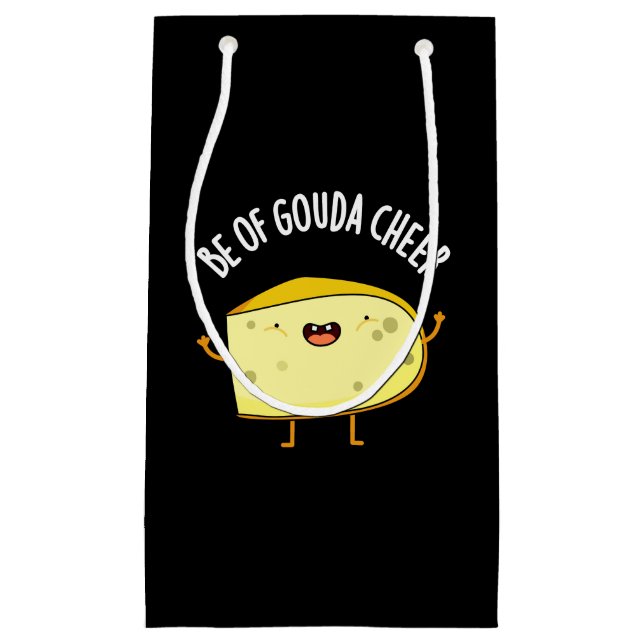Sei von Gouda Cheer Funny Chee Pun Dark BG Kleine Geschenktüte (Vorderseite)