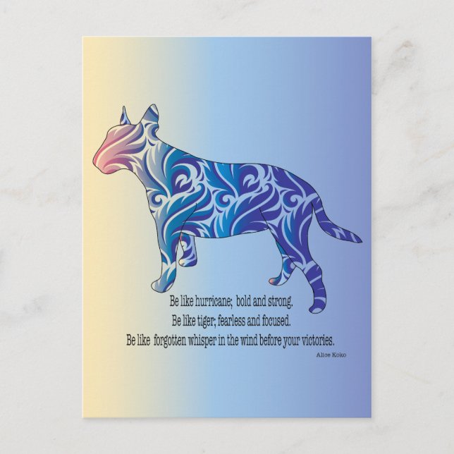Sei wie Hurrikan und Tiger Postkarte (Vorderseite)