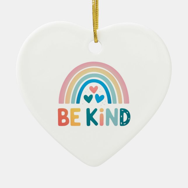Sei wie Rainbow Keramik Ornament (Vorne)