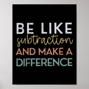 Sei wie Subtraktion und mache einen Unterschied Lu Poster