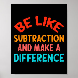 Sei wie Subtraktion und mache einen Unterschied Lu Poster