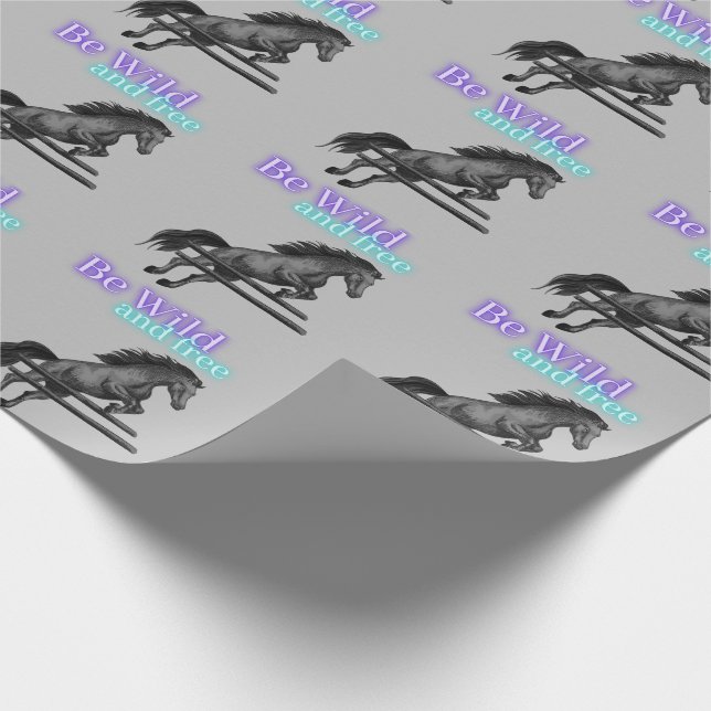 Sei wild und frei beim Springen Geschenkpapier (Ecke)