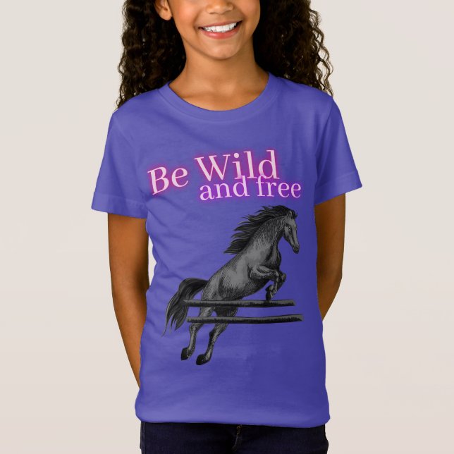 Sei wild und frei beim Springen T-Shirt (Vorderseite)