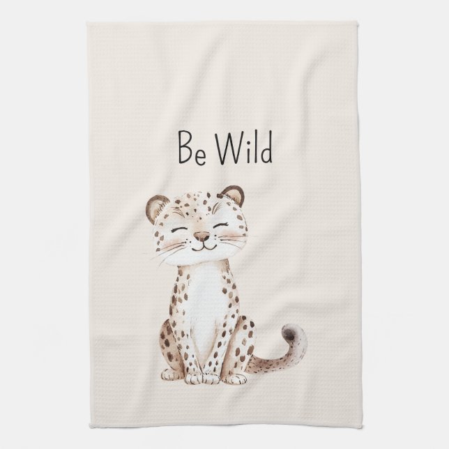 Sei wilde Gepard Geschirrtuch (Vertikal)
