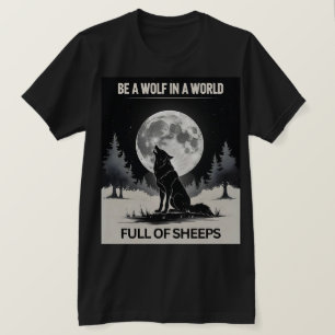 Sei Wolf in einer Welt voller Schafe" - Mondlicht T-Shirt