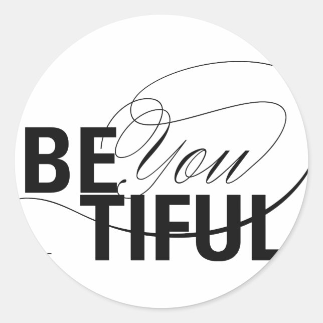 Seid ihr schön | Beautiful | Geben Sie an Runder Aufkleber (Vorderseite)