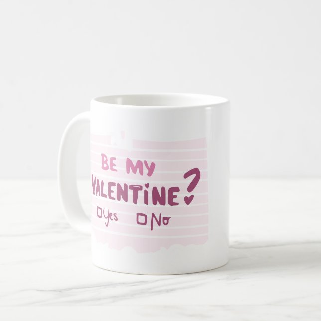 Seid mein Valentin? Foto Heart Pink Kaffeetasse (Vorderseite Links)