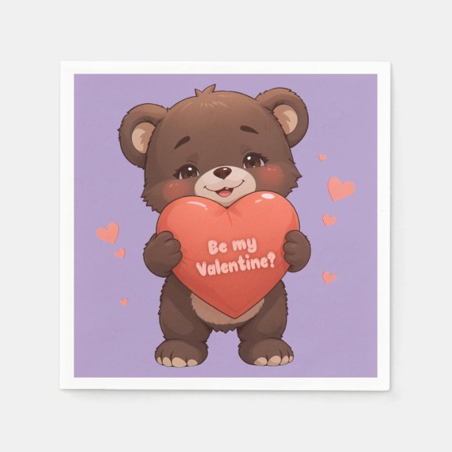 Seid mein Valentine? Serviette (Vorderseite)