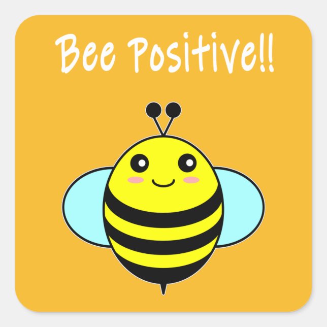 Seid positiv! quadratischer aufkleber (Vorderseite)