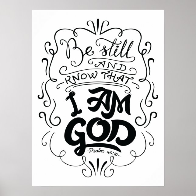 Seid still und wisst, dass ich Gott Psalm 46:10 bi Poster (Vorne)
