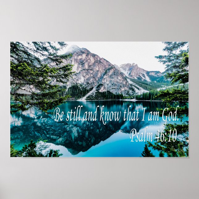 Seid still und wisst, dass ich Gott Psalm 46:10 bi Poster (Vorne)