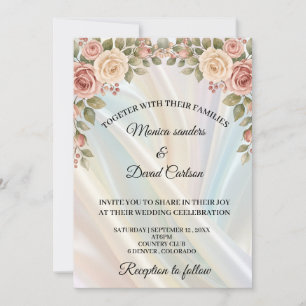 Seiden- & Frühlingsblüten-Hochzeitseinladung Einladung