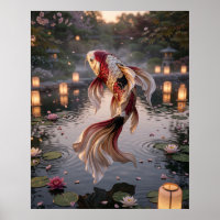 Seiden-Koi-Laternen-Teich