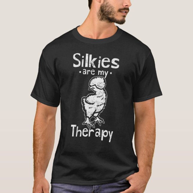 Seiden sind meine Therapie Silkie Chicken Cudly Bi T-Shirt (Vorderseite)