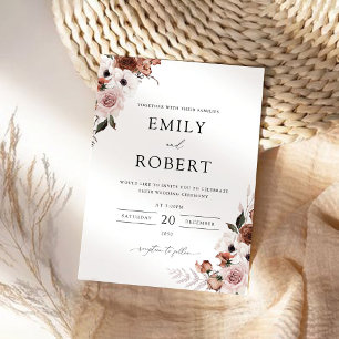 Seidenblume Einladung zur Hochzeit