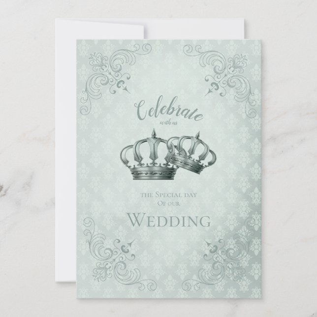 SeidenDamast - Einladungskarte für Hochzeiten (Vorderseite)