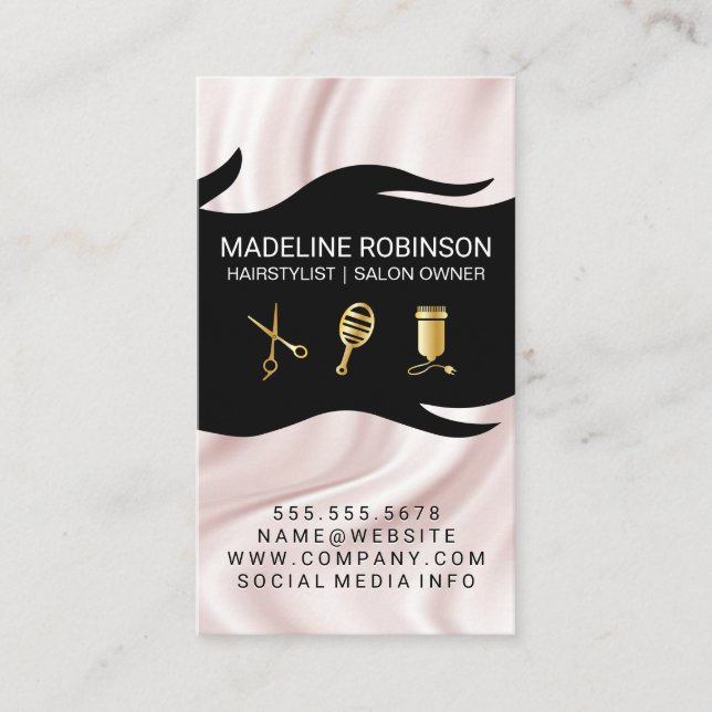 Seidendrapery-Stylist-Kit | Haar und Schönheit Visitenkarte (Vorderseite)