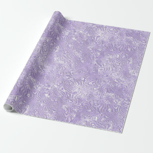 Seidene Moiree mit kleinem Muster in Lila Lavendel Geschenkpapier