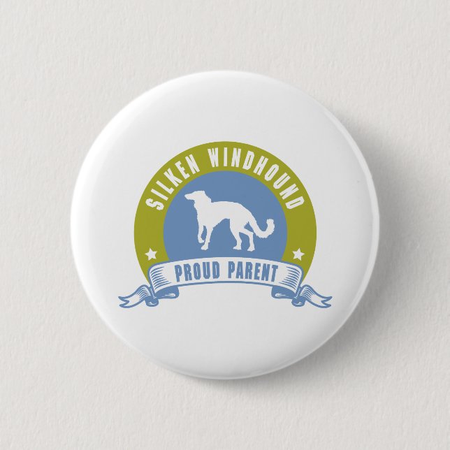 Seidenes Windhound Button (Vorderseite)