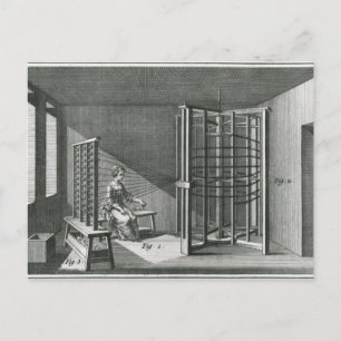 Seidenfäden verhüllen, Abbildung Encylopedia Postkarte
