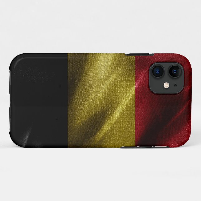 Seidenflagge in Belgien Case-Mate iPhone Hülle (Rückseite (Horizontal))