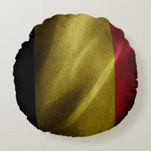 Seidenflagge in Belgien Rundes Kissen