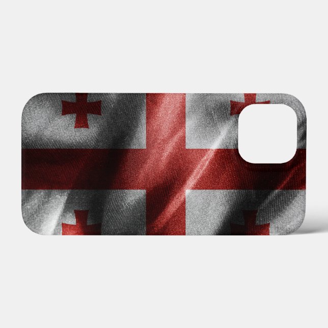 Seidenflagge in Georgien Case-Mate iPhone Hülle (Rückseite (Horizontal))