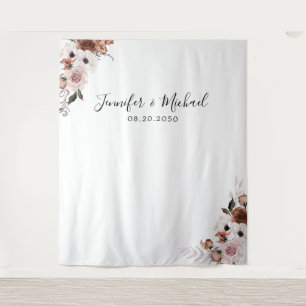 Seidenflorale Hochzeit - Hintergrund Wandteppich