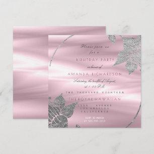 Seidenflorenglam Lily Silver Lila Geburtstagsparte Einladung