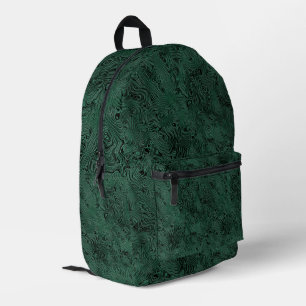Seidenglanz mit kleinem Muster in Waldgrün Bedruckter Rucksack
