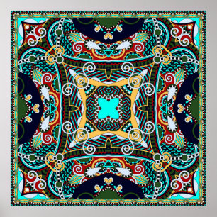 Seidenhalsschal oder Kerzenquadrat Poster