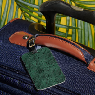 Seidenmoire Kleines Muster in Forest Green Gepäckanhänger