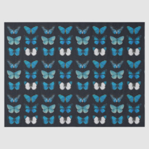 Seidenpapier: BLAUE BUTTERFLY CHARTA AUF SCHWARZ Seidenpapier
