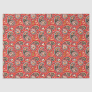 Seidenpapier-Decoupage - Abstrakt Paisley Rot Seidenpapier