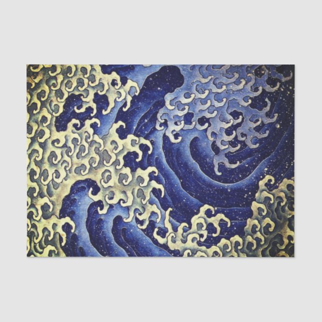 Seidenpapier JAPANISCHES WELLEN-MUSTER (Vorderseite)