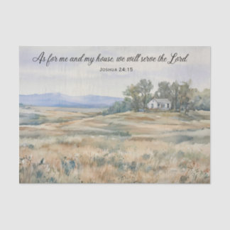 Seidenpapier - Josua 24:15 - Ein Haus in der Präri