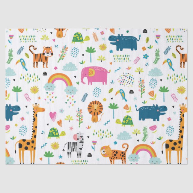 Seidenpapier: JUNGLE TIERE Seidenpapier (Vorderseite)
