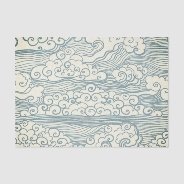 SEIDENPAPIER MIT JAPANISCHEN WOLKEN (Vorderseite)