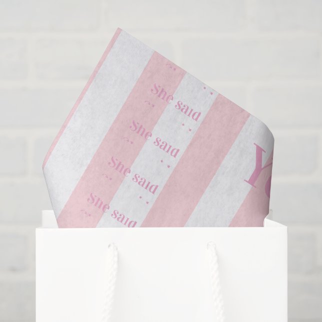 Seidenpapier Rosa & Weiß gestreift Sie hat Ja gesa (Geschenktüte)