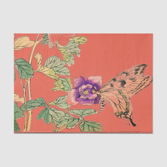 SEIDENPAPIER-SCHMETTERLINGS-Japanerdruck Seidenpapier (Vorderseite)